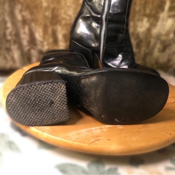 ❤️‍🔥🪽90s Y2K🪽❤️‍🔥 Vintages chunky glossy black boots - Picture 4 of 9
